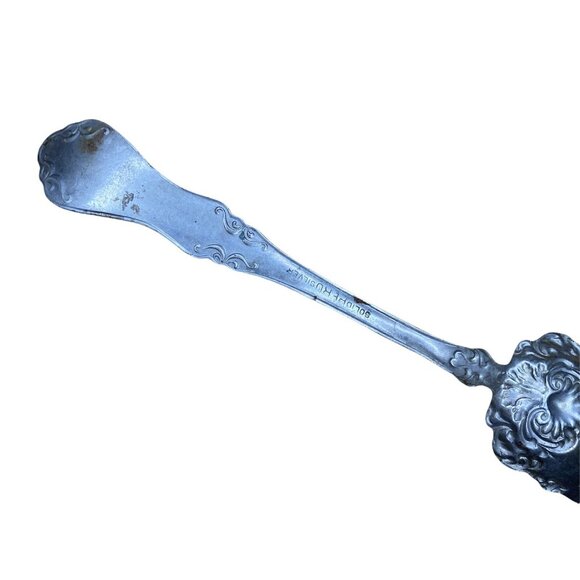 Antique Solid SIlver Peru Spoon Floral Decor Handle & Bowl 18 Gram - Picture 6 of 8